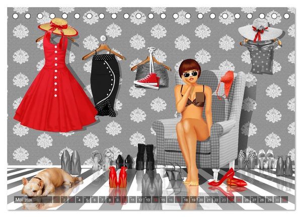 Produktbild: Rot wie die Liebe by Mausopardia (Tischkalender 2026 DIN A5 quer), CALVENDO Monatskalender
