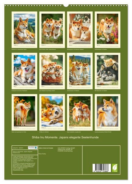 Produktbild: Shiba Inu Momente. Japans elegante Seelenhunde (hochwertiger Premium Wandkalender 2027 DIN A2 hoch), Kunstdruck in Hochglanz