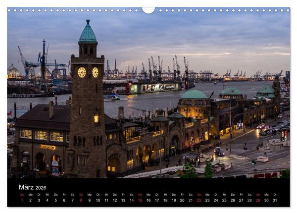Produktbild: Hamburg - N&auml;chtliche Impressionen (Wandkalender 2026 DIN A3 quer), CALVENDO Monatskalender