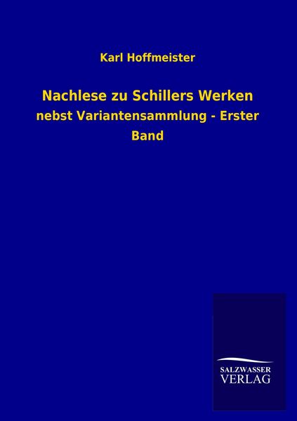 Produktbild: Nachlese zu Schillers Werken