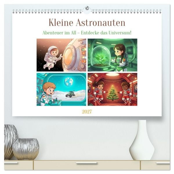 Produktbild: Kleine Astronauten (hochwertiger Premium Wandkalender 2027 DIN A2 quer), Kunstdruck in Hochglanz