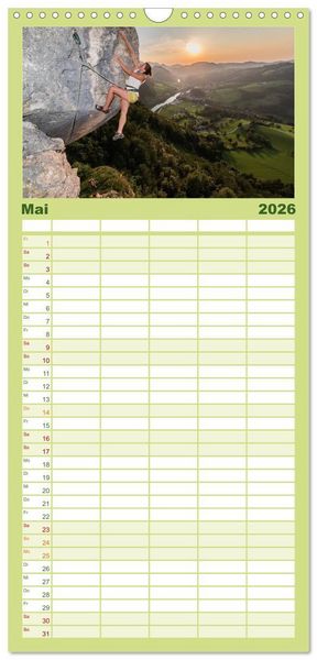 Produktbild: Familienplaner 2026 - Climbing Solutions - Bergsport weltweit mit 5 Spalten (Wandkalender, 21 x 45 cm) CALVENDO