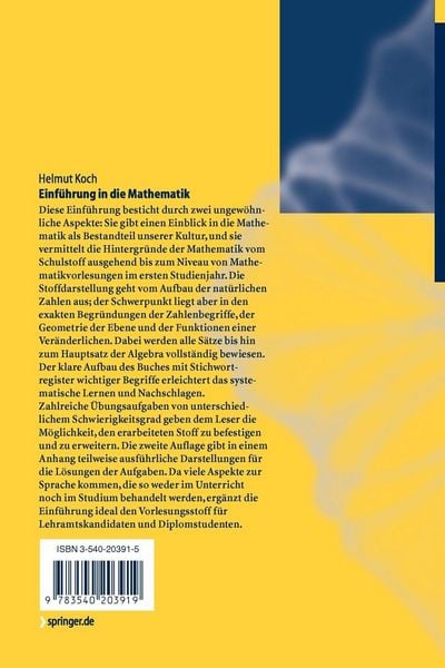 Produktbild: Einf&uuml;hrung in die Mathematik
