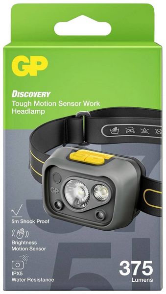 Produktbild: GP Discovery GPDISHLCW54BL119 LED Stirnlampe batteriebetrieben 375lm 26h GPDISHLCW54BL119