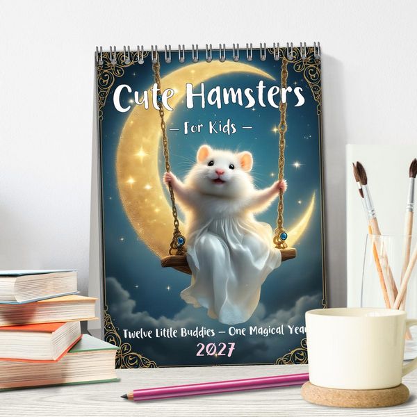 Produktbild: Cute Hamsters - For Kids - (Desk Calendar 2027 DIN A5 portrait), CALVENDO 12 Month DeskCalendar