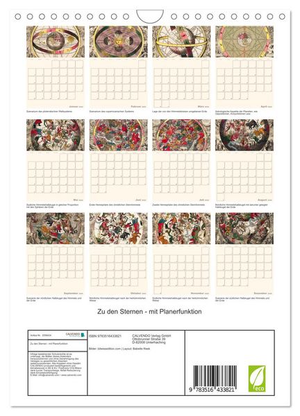 Produktbild: Zu den Sternen - mit Planerfunktion (Wandkalender 2026 DIN A4 hoch), CALVENDO Monatskalender