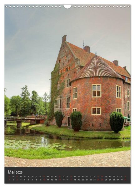 Produktbild: Eindrucksvolle Burgen, malerische Schl&ouml;sser im M&uuml;nsterland (Wandkalender 2026 DIN A3 hoch), CALVENDO Monatskalender