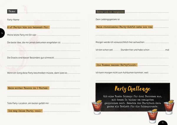 Produktbild: Let's Party: Party! Ausf&uuml;llbuch f&uuml;r Partyg&auml;ste