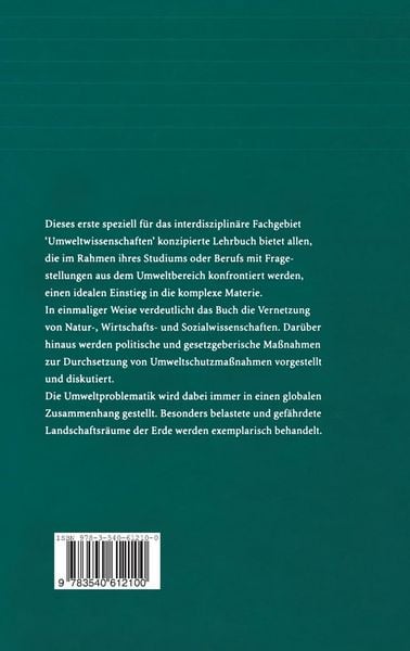 Produktbild: Umweltwissenschaften und Umweltmanagement