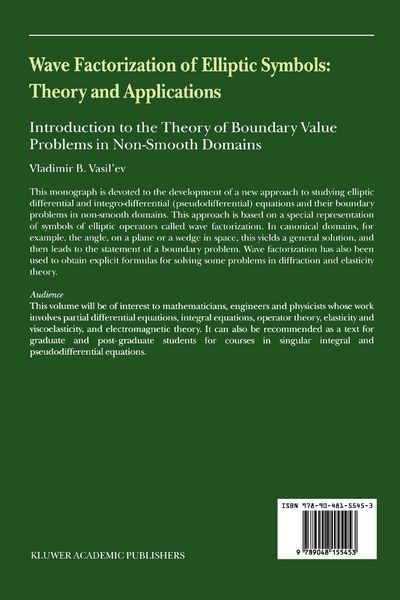 Produktbild: Wave Factorization of Elliptic Symbols: Theory and Applications