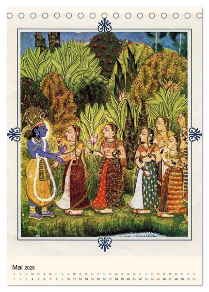 Produktbild: Indische Miniaturen (Tischkalender 2026 DIN A5 hoch), CALVENDO Monatskalender