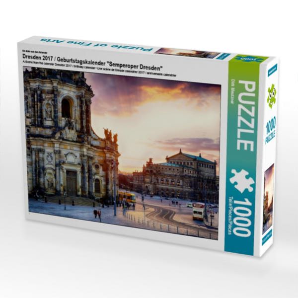 CALVENDO Puzzle Dresden 2017 / Geburtstagskalender 'Semperoper Dresden' 1000 Teile Lege-Größe 64 x 48 cm Foto-Puzzle Bil