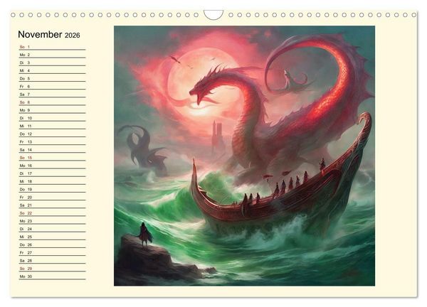 Produktbild: Meeresmythen (Wandkalender 2026 DIN A3 quer), CALVENDO Monatskalender
