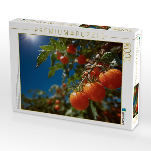 Produktbild: CALVENDO Puzzle Reife Tomaten leuchten im Sonnenschein des Gartens | 1000 Teile Lege-Gr&ouml;&szlig;e 64x48cm Foto-Puzzle f&uuml;r gl&uuml;ckliche Stunden