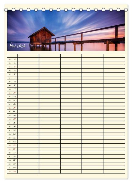 Produktbild: Urlaubsparadiese - Familienplaner (Tischkalender 2026 DIN A5 hoch), CALVENDO Monatskalender