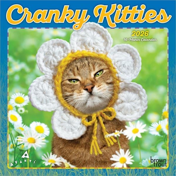 Produktbild: Avanti Cranky Kitties Official 2026 7 X 14 Inch (Hanging) Monthly Mini Wall Calendar