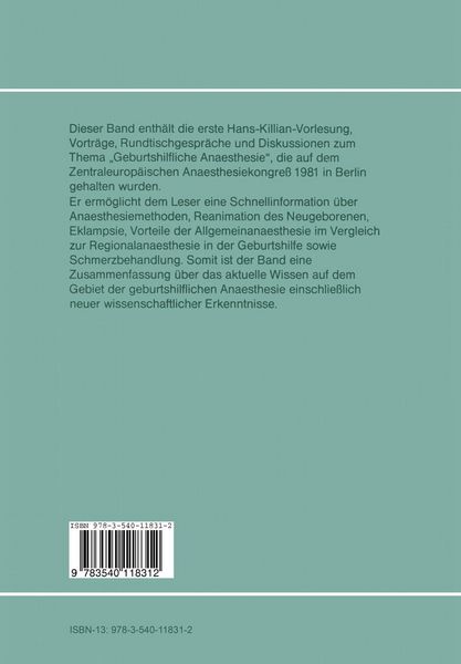 Produktbild: Der Anaesthesist in der Geburtshilfe