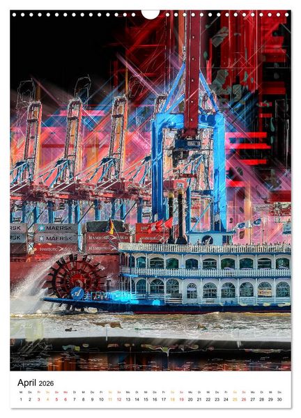 Produktbild: Hamburg bunte Stadt (Wandkalender 2026 DIN A3 hoch), CALVENDO Monatskalender