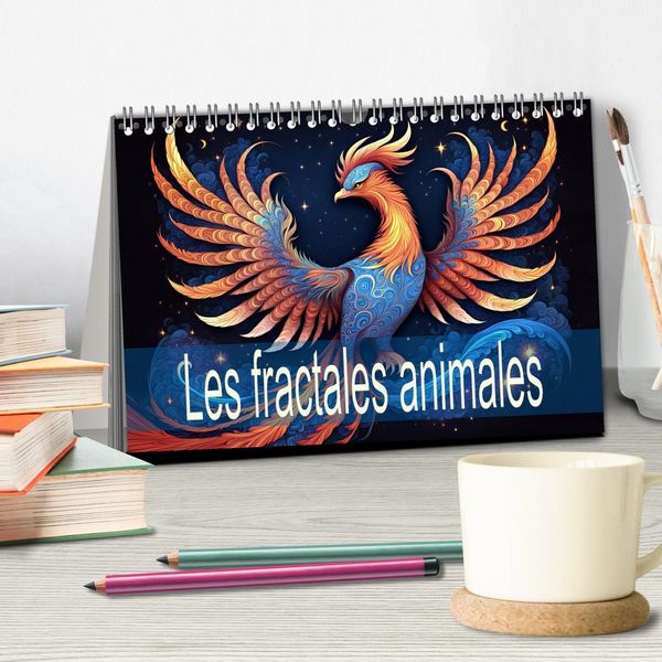 Produktbild: Les fractales animales (Calendrier de bureau 2026 DIN A5 vertical), CALVENDO calendrier mensuel
