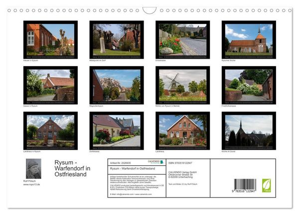 Produktbild: Rysum - Warfendorf in Ostfriesland (Wandkalender 2026 DIN A3 quer), CALVENDO Monatskalender