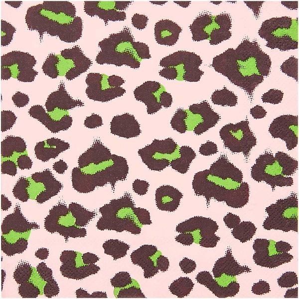 Produktbild: Servietten Acid Leo, rosa/gr&uuml;n, MIX