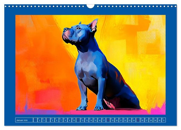 Produktbild: Kraftvolle Partner. Hunde in k&uuml;nstlerischer &Ouml;loptik (Wandkalender 2026 DIN A3 quer), CALVENDO Monatskalender