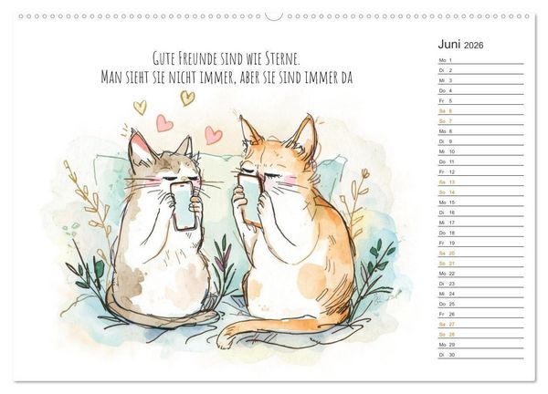 Produktbild: Kleine Schnurr-Momente f&uuml;rs Herz (hochwertiger Premium Wandkalender 2026 DIN A2 quer), Kunstdruck in Hochglanz