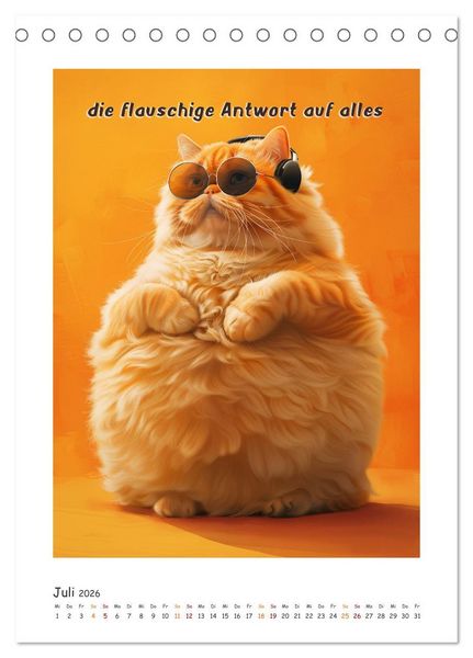 Produktbild: Katzenweisheiten (Tischkalender 2026 DIN A5 hoch), CALVENDO Monatskalender