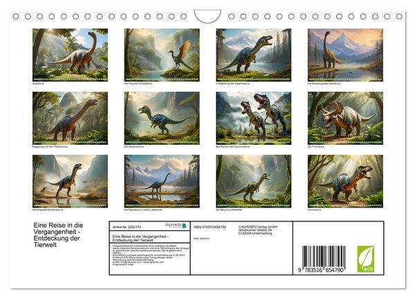 Produktbild: Eine Reise in die Vergangenheit - Entdeckung der Tierwelt (Wandkalender 2026 DIN A4 quer), CALVENDO Monatskalender