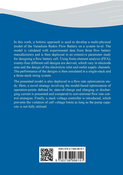 Produktbild: Model-based Design and Optimization of Vanadium Redox Flow Batteries