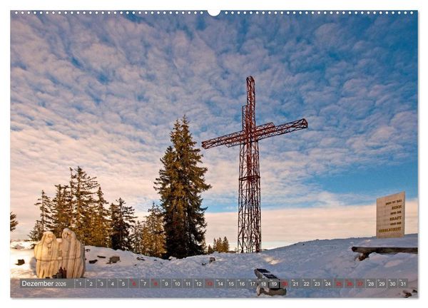 Produktbild: Gipfelkreuze im Sonnenlicht (Wandkalender 2026 DIN A2 quer), CALVENDO Monatskalender
