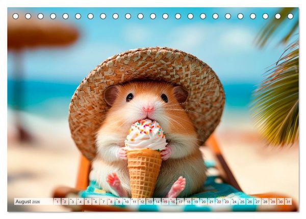 Produktbild: Hamster auf Reisen (Tischkalender 2026 DIN A5 quer), CALVENDO Monatskalender