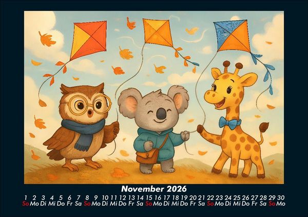 Produktbild: Ollie, Kiki & Nala - Fest der Freundschaft 2026 Fotokalender DIN A5