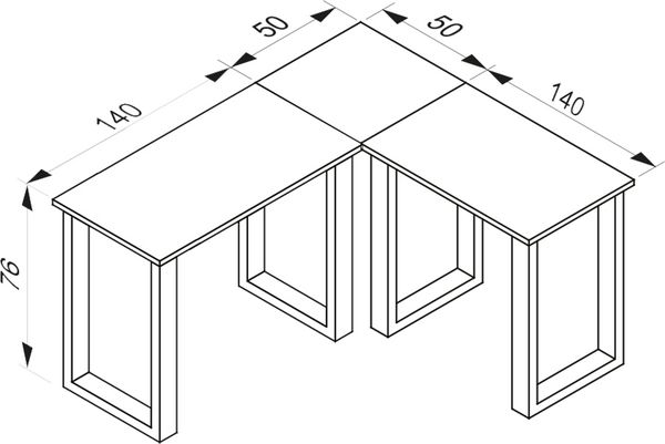 Produktbild: U Schreibtisch Eckschreibtisch L Form 190x190x50