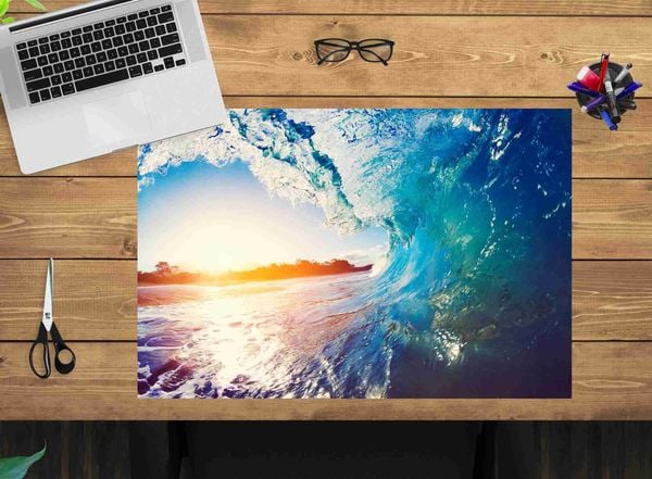 Produktbild: Cover-your-desk Schreibtischunterlage f&uuml;r Kinder und Erwachsene Die perfekte Welle, aus hochwertigem Vinyl , 60 x 40 cm