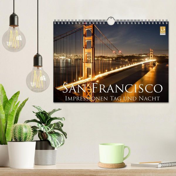 Produktbild: San Francisco Impressionen Tag und Nacht (Wandkalender 2026 DIN A4 quer), CALVENDO Monatskalender