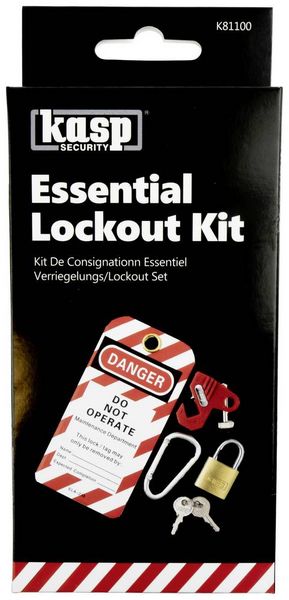Produktbild: Kasp K81100 Verriegelungs-/Lockout-Set 145mm Messing, Silber Schl&uuml;sselschloss