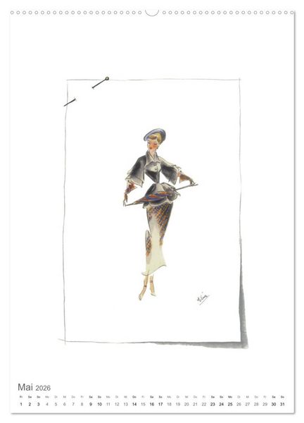 Produktbild: FIGURINEN 2026 - Fashion von 1949 - Originale von Elina Ruffinengo (hochwertiger Premium Wandkalender 2026 DIN A2 hoch), Kunstdruck in Hochglanz