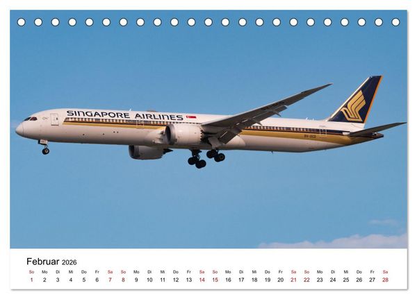 Produktbild: Singapore Airlines - Die ganze Flotte (Tischkalender 2026 DIN A5 quer), CALVENDO Monatskalender