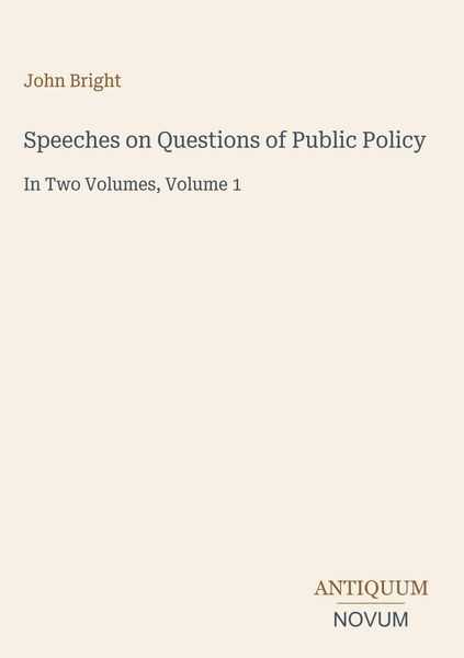 Produktbild: Speeches on Questions of Public Policy
