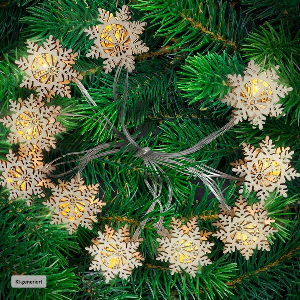Produktbild: HTI-Living Lichterkette mit 10 LED Schneeflocken Lichterkette mit 10 LED Schneeflocken
