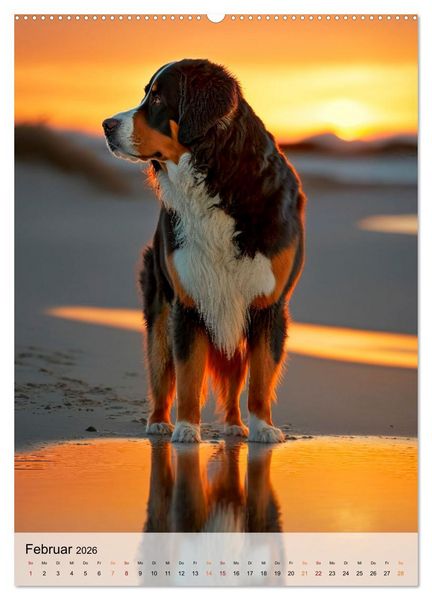 Produktbild: Berner Sennenhund - gutm&uuml;tig und treu (hochwertiger Premium Wandkalender 2026 DIN A2 hoch), Kunstdruck in Hochglanz