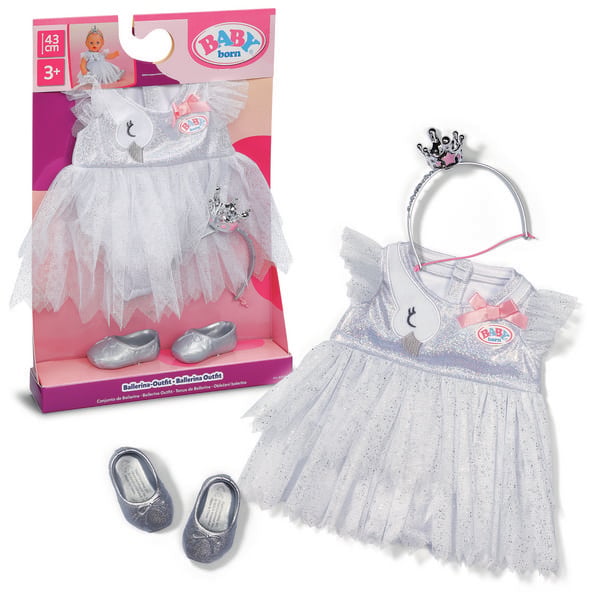 Zapf Creation BABY born Puppenkleidung Ballerina Outfit silber 43cm