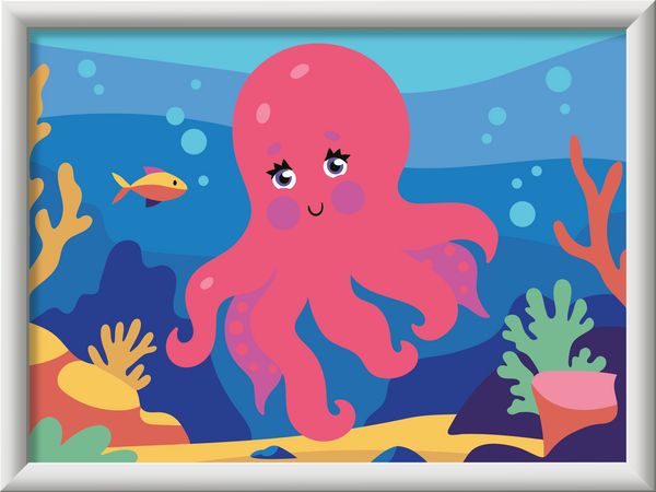 CreArt, Malen nach Zahlen Kinder - Neon Oktopus