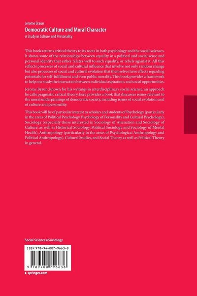 Produktbild: Democratic Culture and Moral Character