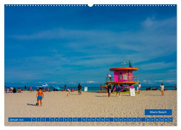 Produktbild: Kunterbuntes Miami (hochwertiger Premium Wandkalender 2026 DIN A2 quer), Kunstdruck in Hochglanz