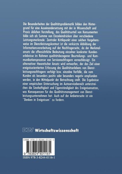 Produktbild: Dienstleistungsqualit&auml;t aus Kundensicht