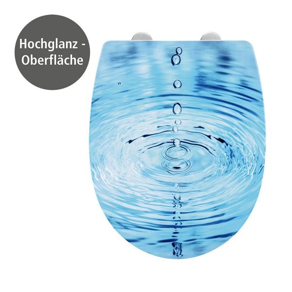 Produktbild: Toilettensitz Mod. Droplets Hochglanz, WC-Sitz mit Absenkautomatik, Schnellbefestigung