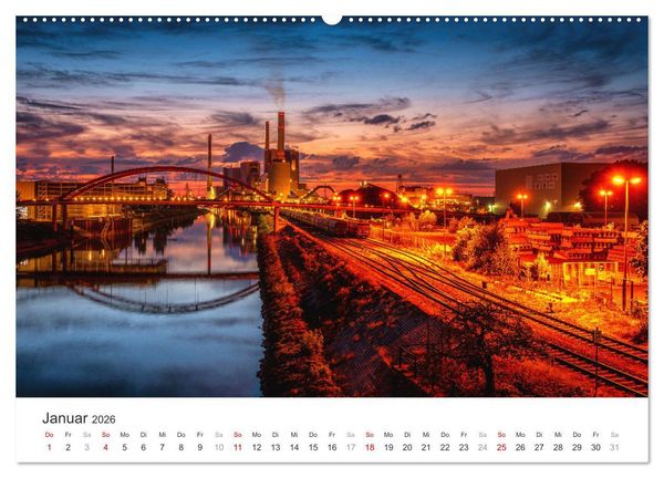 Produktbild: D&auml;mmerung in der Metropolregion Rhein-Neckar (Wandkalender 2026 DIN A2 quer), CALVENDO Monatskalender