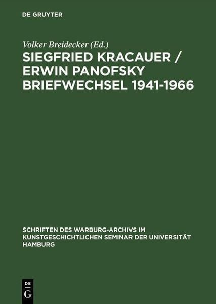 Produktbild: Siegfried Kracauer / Erwin Panofsky Briefwechsel 1941-1966